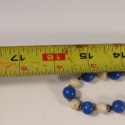 Sale Photo Thumbnail #1080: Pair of Hand Strung Stone Bead Necklaces (#7)