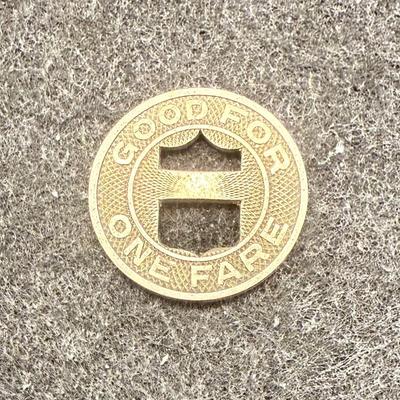Sale Photo Thumbnail #429: Lot of 9 transit tokens. Slightly smaller than a US dime. Rare, in very good condition. The Los Angeles Transit Lines ran from 1944 until about 1963, using rail cars which were fully replaced by busses at that time. These tokens are likely from the mid 19