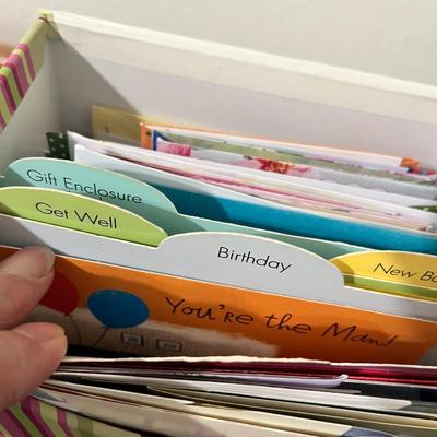 Lot 138 File box of greeting cards