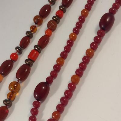 Sale Photo Thumbnail #1084: Pair of Hand Strung Bead Necklaces (#8)