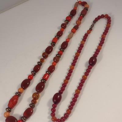 Sale Photo Thumbnail #1083: Pair of Hand Strung Bead Necklaces (#8)