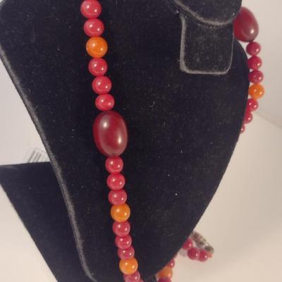 Sale Photo Thumbnail #1085: Pair of Hand Strung Bead Necklaces (#8)