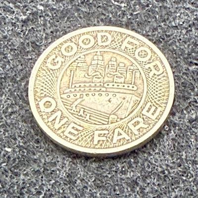 Sale Photo Thumbnail #433: Lot of 6 transit tokens. Slightly smaller than a US dime. Rare, in very good condition. The Long Beach Lines ran from 1902 until 1961, using Pacific Electric "Red Cars" which were fully replaced by busses in 1961. These tokens are likely from the mid 1940