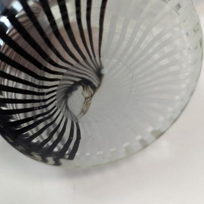 Sale Photo Thumbnail #934: 1960's Venini Design Murano Black & White Swirl Vase