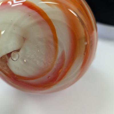 Sale Photo Thumbnail #942: Vintage Hand Blown Handled Swirled Vase