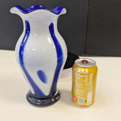 Sale Photo Thumbnail #961: Vintage Cobalt Blue & White Vase