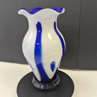 Sale Photo Thumbnail #956: Vintage Cobalt Blue & White Vase