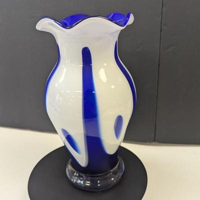 Sale Photo Thumbnail #955: Vintage Cobalt Blue & White Vase