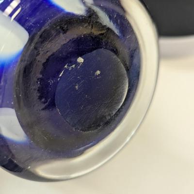 Sale Photo Thumbnail #958: Vintage Cobalt Blue & White Vase