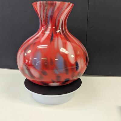 Sale Photo Thumbnail #973: Multi-Colored Swirl Hand Blown Vase