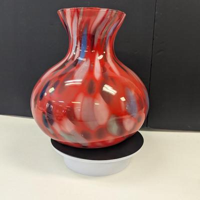 Sale Photo Thumbnail #974: Multi-Colored Swirl Hand Blown Vase