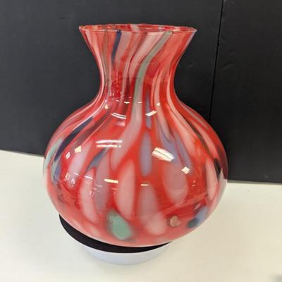Sale Photo Thumbnail #971: Multi-Colored Swirl Hand Blown Vase