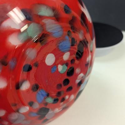 Sale Photo Thumbnail #975: Multi-Colored Swirl Hand Blown Vase