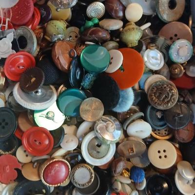 Jar of vintage buttons