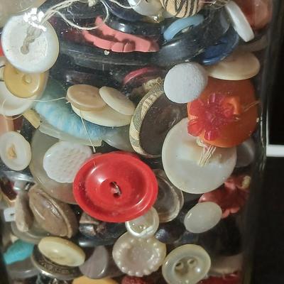 Jar of vintage buttons