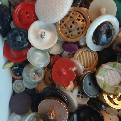 Jar of vintage buttons