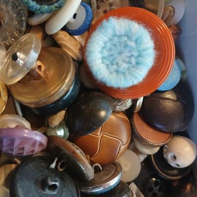 Jar of vintage buttons