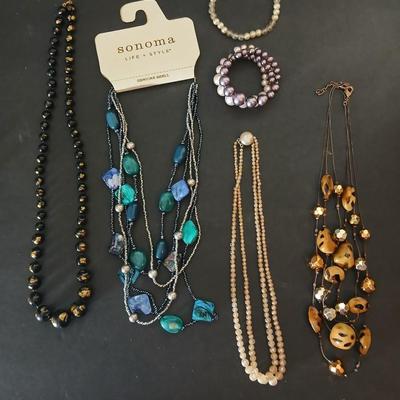 Assortment of beaded necklaces and bracelets