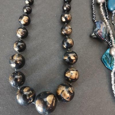 Assortment of beaded necklaces and bracelets