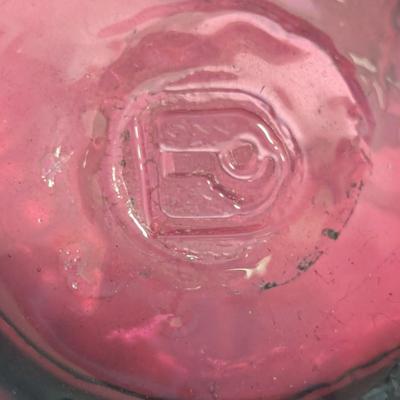 Sale Photo Thumbnail #1020: Hand Blown Cranberry Vase w/ Artist Mark On The Bottom