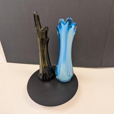 Sale Photo Thumbnail #1034: Hand Blown Swung Glass Vases