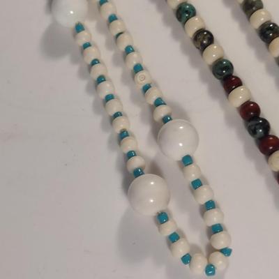 Sale Photo Thumbnail #1092: Pair of Hand Strung Bead Necklaces (#9)