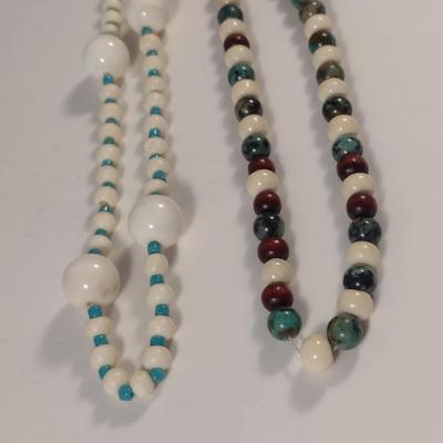 Sale Photo Thumbnail #1091: Pair of Hand Strung Bead Necklaces (#9)