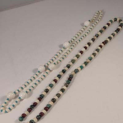 Sale Photo Thumbnail #1090: Pair of Hand Strung Bead Necklaces (#9)