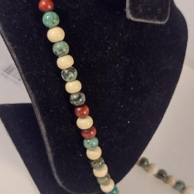 Sale Photo Thumbnail #1094: Pair of Hand Strung Bead Necklaces (#9)