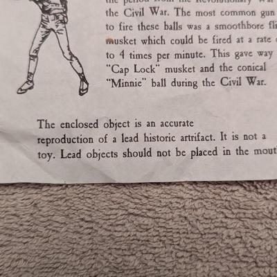 Sale Photo Thumbnail #2819: Accurate Reproduction Of A Lead Musket Ball Historic Artifact