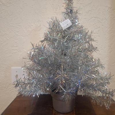 Small silver Christmas tree