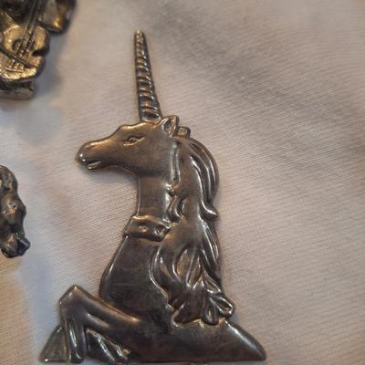 Sale Photo Thumbnail #167: Pewter Unicorn and other