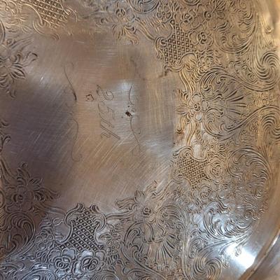 Sale Photo Thumbnail #173: Silverplate platter for 25th anniversary