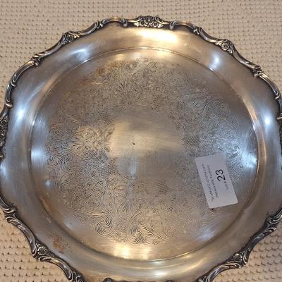 Sale Photo Thumbnail #175: Silverplate platter for 25th anniversary
