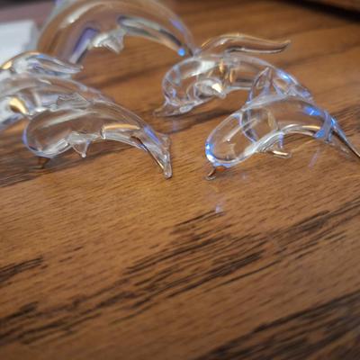 Sale Photo Thumbnail #189: see all photos this is a group of 5 crystal dolphins.  If you’ve come to our recent in person sales we've had some of these at the last 2 sales…get these to add to your collection.  
