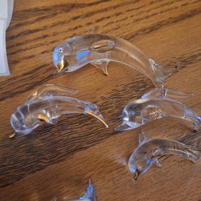 Sale Photo Thumbnail #191: see all photos this is a group of 5 crystal dolphins.  If you’ve come to our recent in person sales we've had some of these at the last 2 sales…get these to add to your collection.  