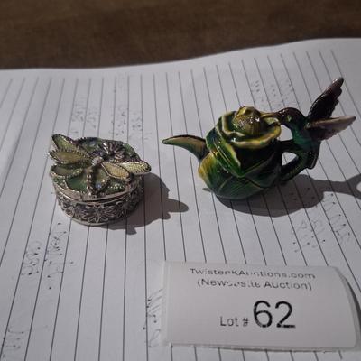 Sale Photo Thumbnail #337: trinket boxes, humingbird and dragonfly