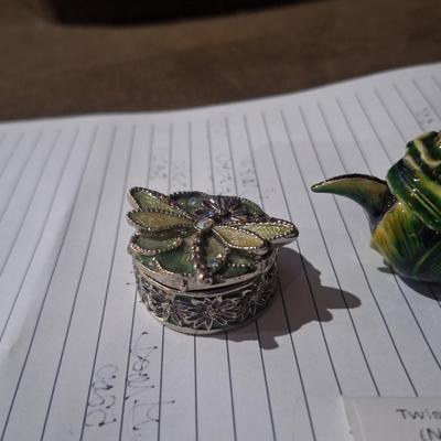Sale Photo Thumbnail #340: trinket boxes, humingbird and dragonfly