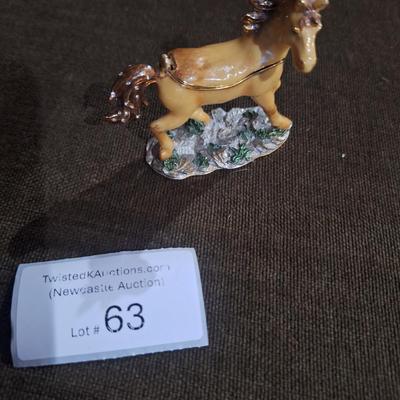 Sale Photo Thumbnail #342: enamel horse trinket box