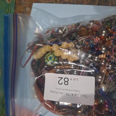 Sale Photo Thumbnail #478: bag of jewelry pieces, broken jewelry mismatched earrings etc  weighs over 3 pounds