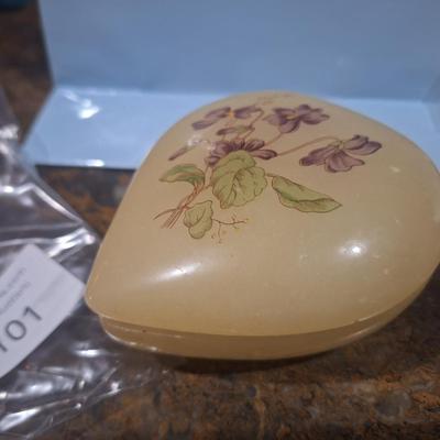 Sale Photo Thumbnail #660: alabaster heart shaped box.