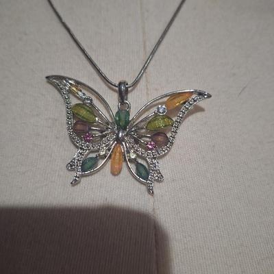 Sale Photo Thumbnail #678: butterfly pendant necklace