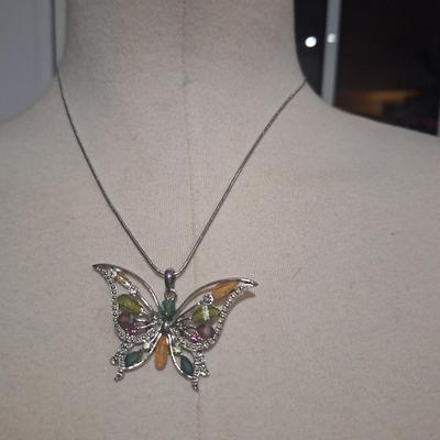 Sale Photo Thumbnail #679: butterfly pendant necklace