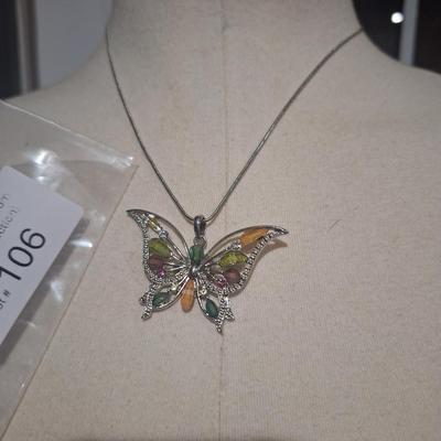 Sale Photo Thumbnail #677: butterfly pendant necklace
