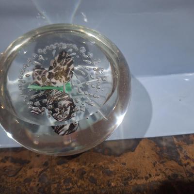 Sale Photo Thumbnail #689: glass paperweigh butterfly