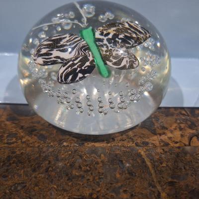 Sale Photo Thumbnail #688: glass paperweigh butterfly