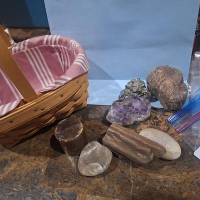 Sale Photo Thumbnail #736: Longaberger basket and some rocks