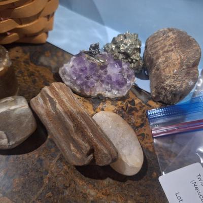 Sale Photo Thumbnail #737: Longaberger basket and some rocks