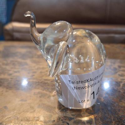 Sale Photo Thumbnail #821: Glass elephant paperweight