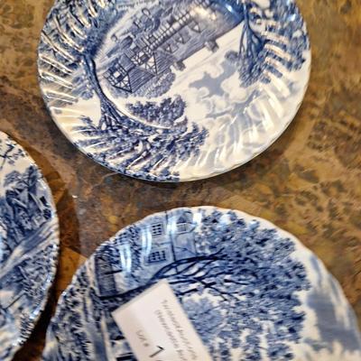 Sale Photo Thumbnail #836: set of 3 blue plates, Cotswold